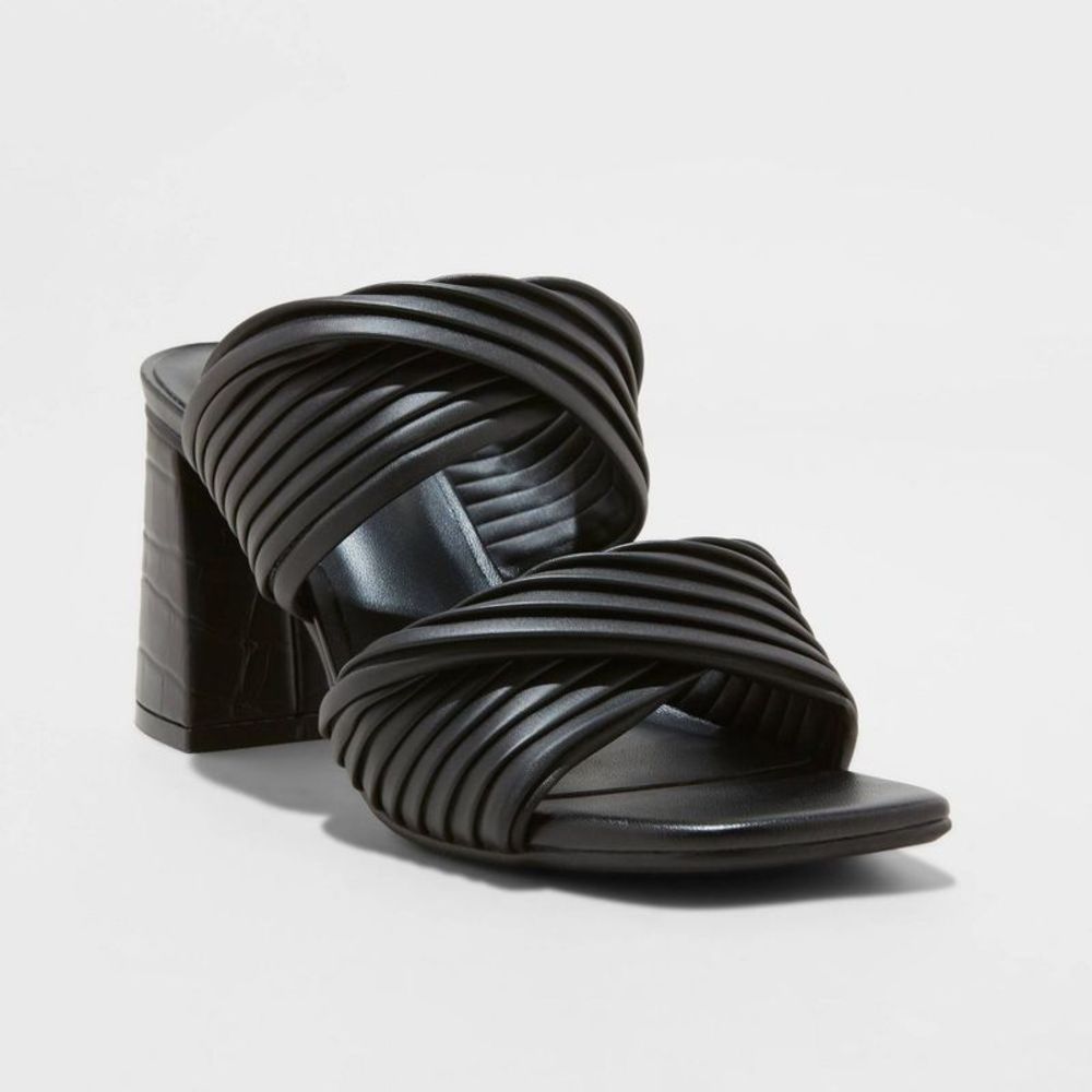 Women's Jessa Mule Heels - A New Day Black 8